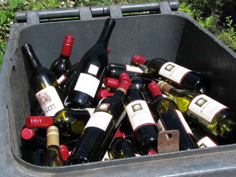 Our wine bottles are recycled and reused.