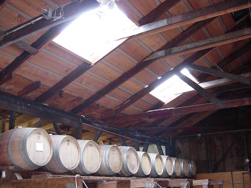 Winery skylights reduce electricity usage.